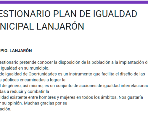 Queremos conocer tu opinión para implantar un Plan de Igualdad en Lanjarón. ¿Nos ayudas? Rellena este formulario